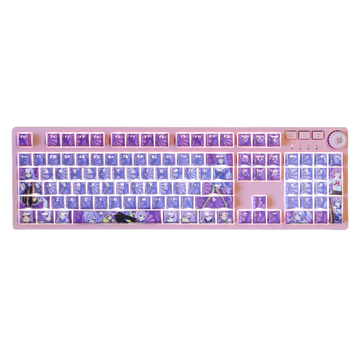 Genshin Impact: Keqing Backlit Pink Keycap Set