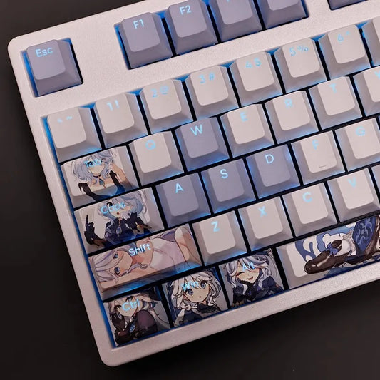 Genshin Impact: Focalors White Backlit Keycap Set