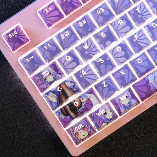 Genshin Impact: Keqing Backlit Pink Keycap Set