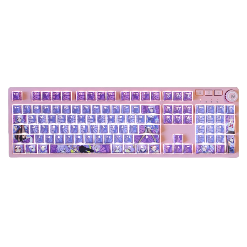 Genshin Impact: Keqing Backlit Pink Keycap Set