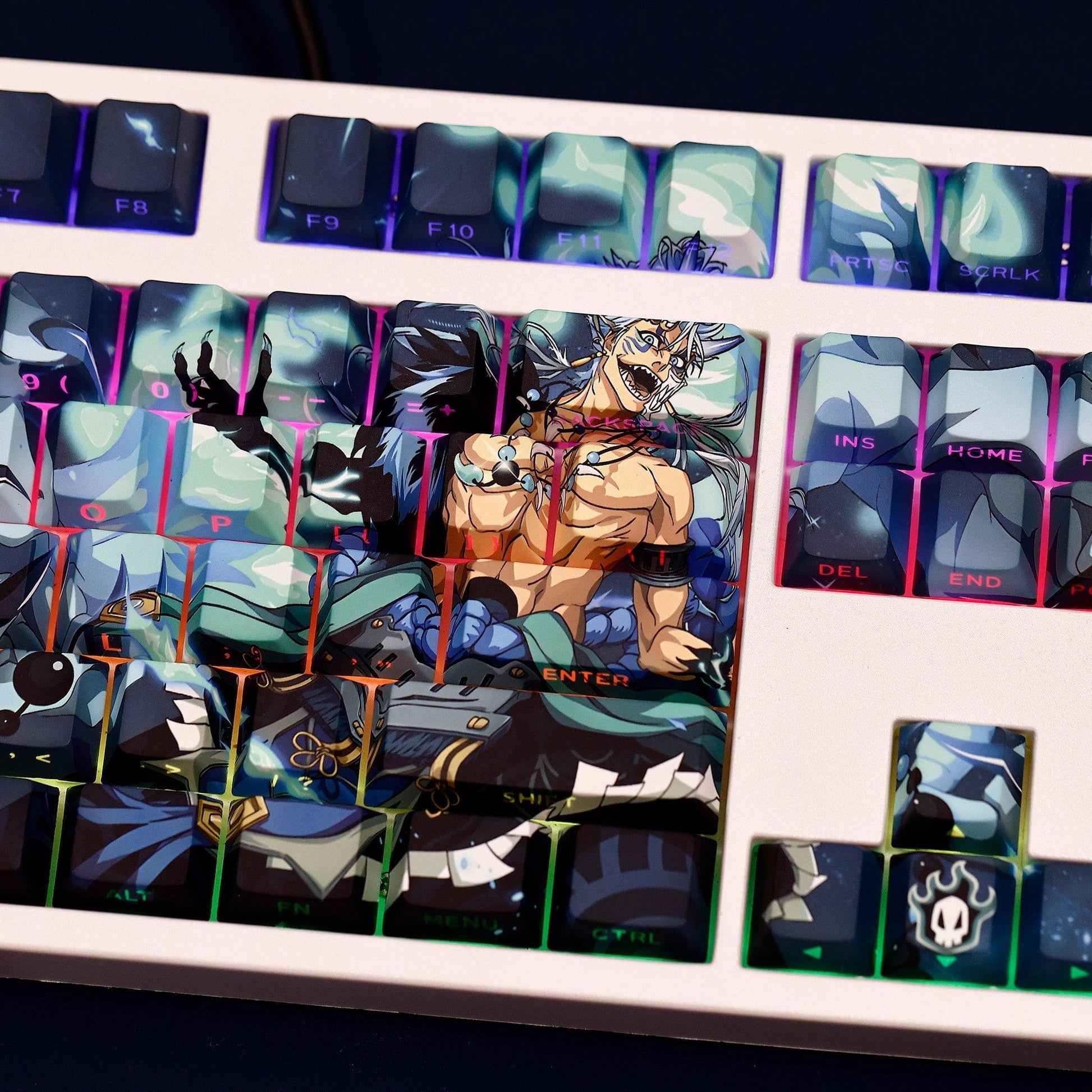 My Anime Keycaps Complete Set Bleach: Grimmjow Jaegerjaquez Backlit Keycap Set
