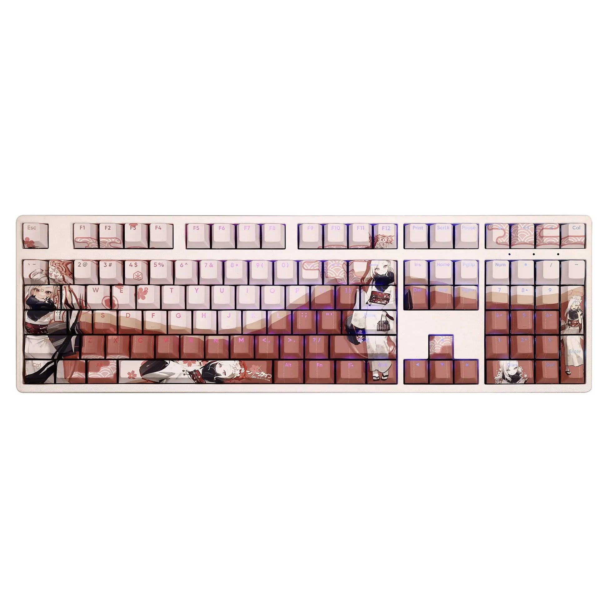 My Anime Keycaps Complete Set Blue Archive: Asagi Mutsuki White Backlit Keycap Set