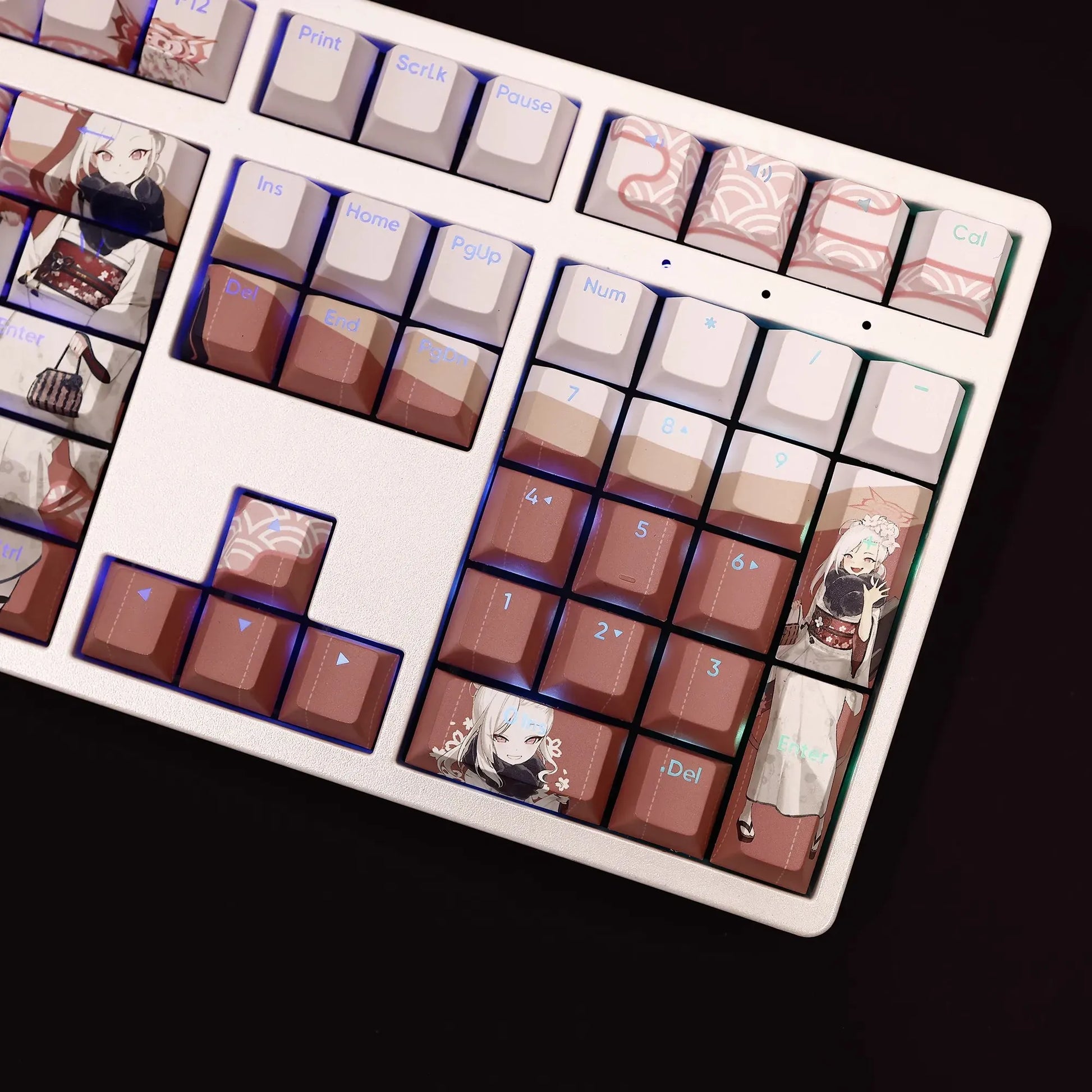 My Anime Keycaps Complete Set Blue Archive: Asagi Mutsuki White Backlit Keycap Set