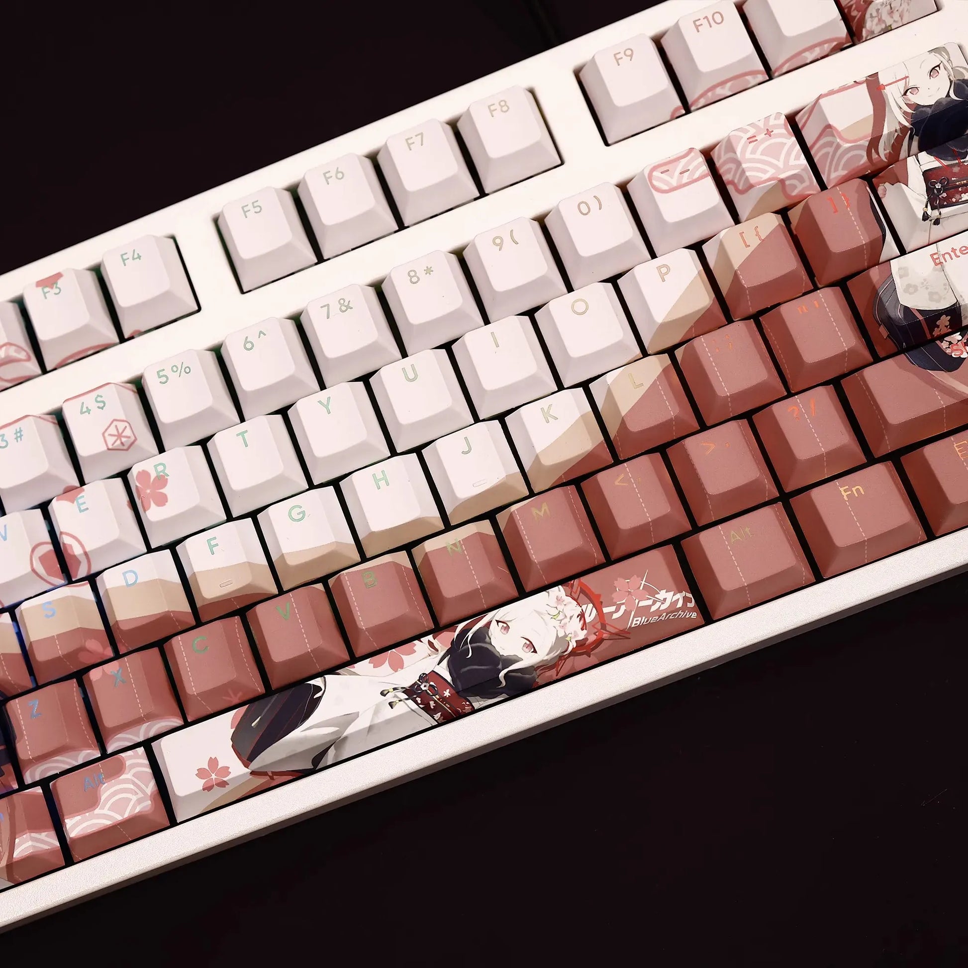 My Anime Keycaps Complete Set Blue Archive: Asagi Mutsuki White Backlit Keycap Set