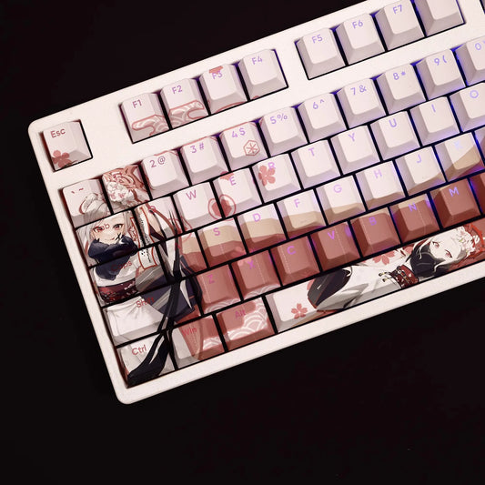 My Anime Keycaps Complete Set Blue Archive: Asagi Mutsuki White Backlit Keycap Set