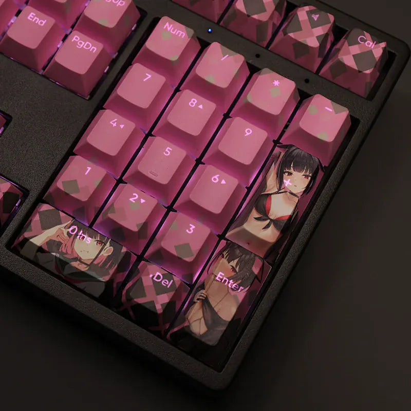 My Anime Keycaps Complete Set Blue Archive: Band Kazusa Pink Backlit Keycap Set
