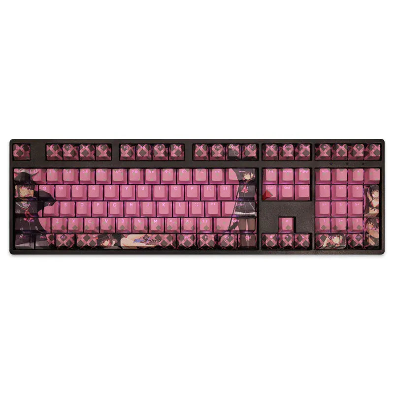 My Anime Keycaps Complete Set Blue Archive: Band Kazusa Pink Backlit Keycap Set