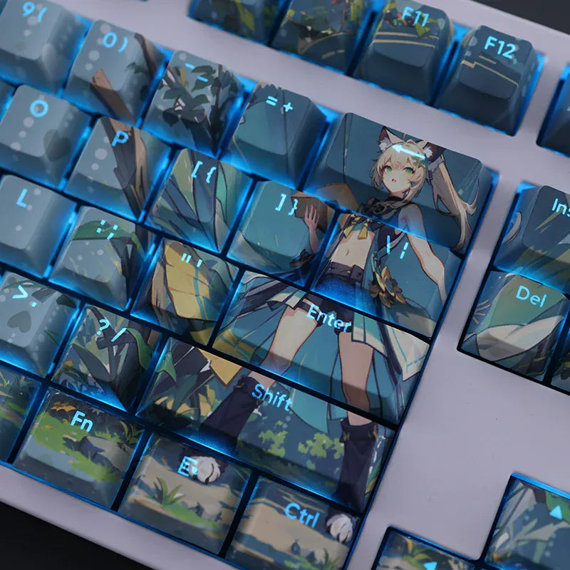 My Anime Keycaps Complete Set Blue Archive: Kirara Backlit Blue Keycap Set