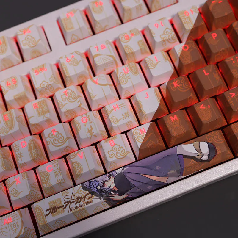 My Anime Keycaps Complete Set Blue Archive: Kurodate Haruna Backlit White Keycap Set