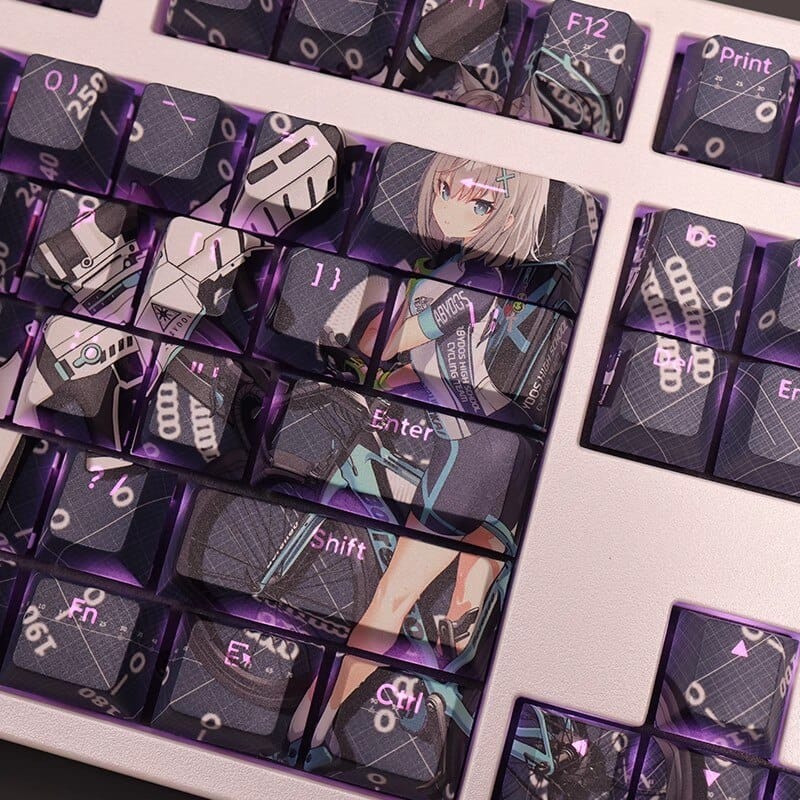 My Anime Keycaps Complete Set Blue Archive: Sunaookami Shiroko Backlit Keycap Set