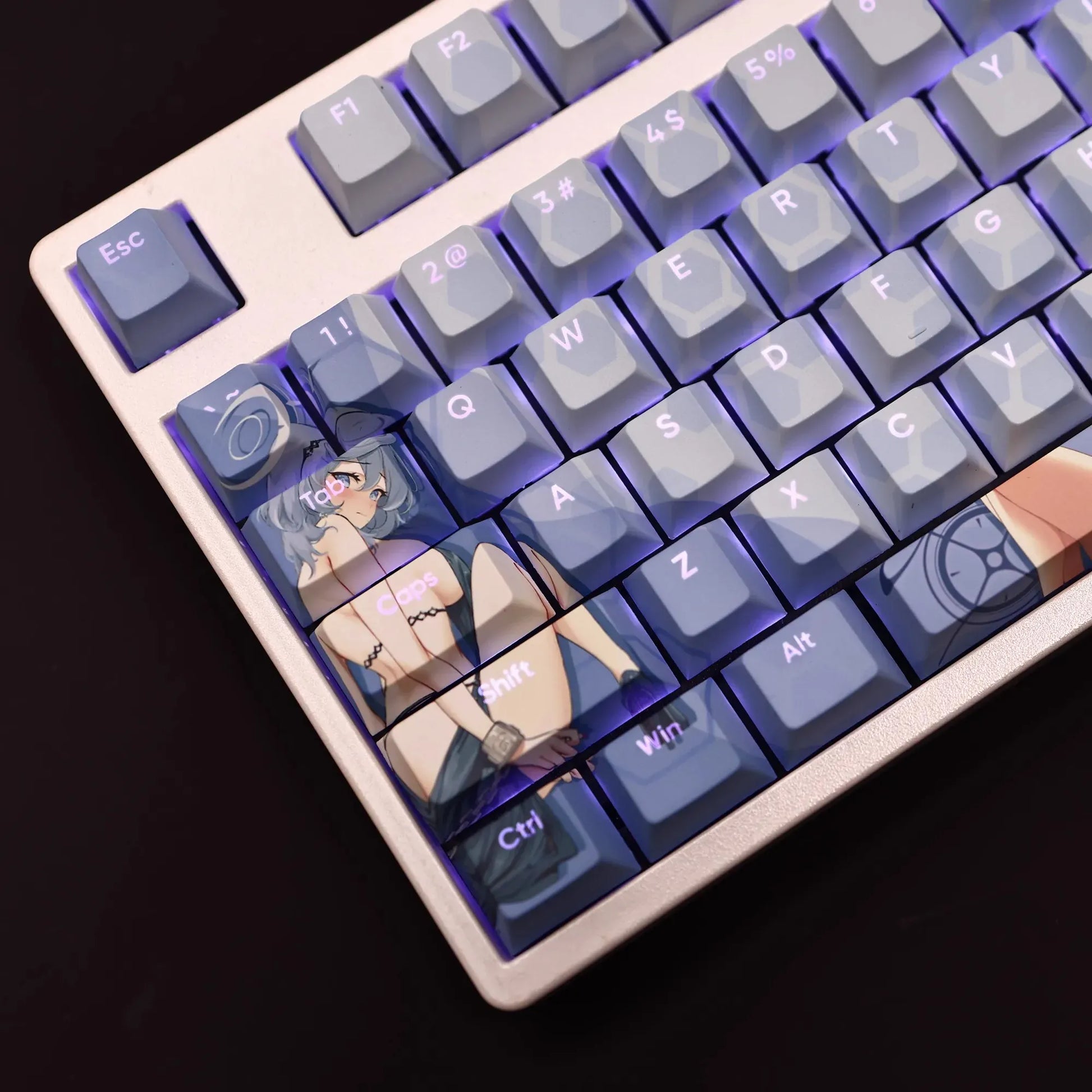 My Anime Keycaps Complete Set Blue Archive: Yuyuzuki Ako Backlit Keycap Set