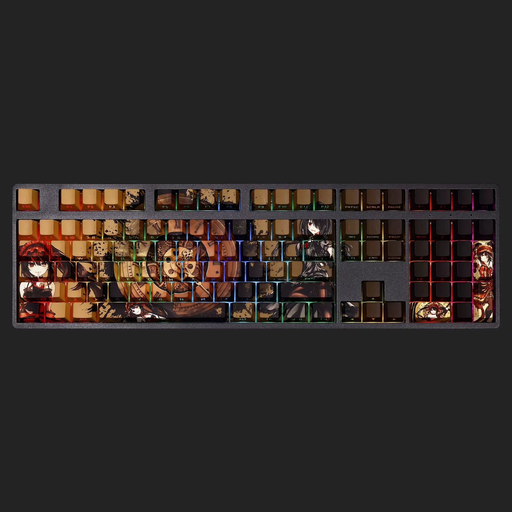 My Anime Keycaps Complete Set Date A Live: Kurumi Tokisaki Brown Backlit Keycap Set