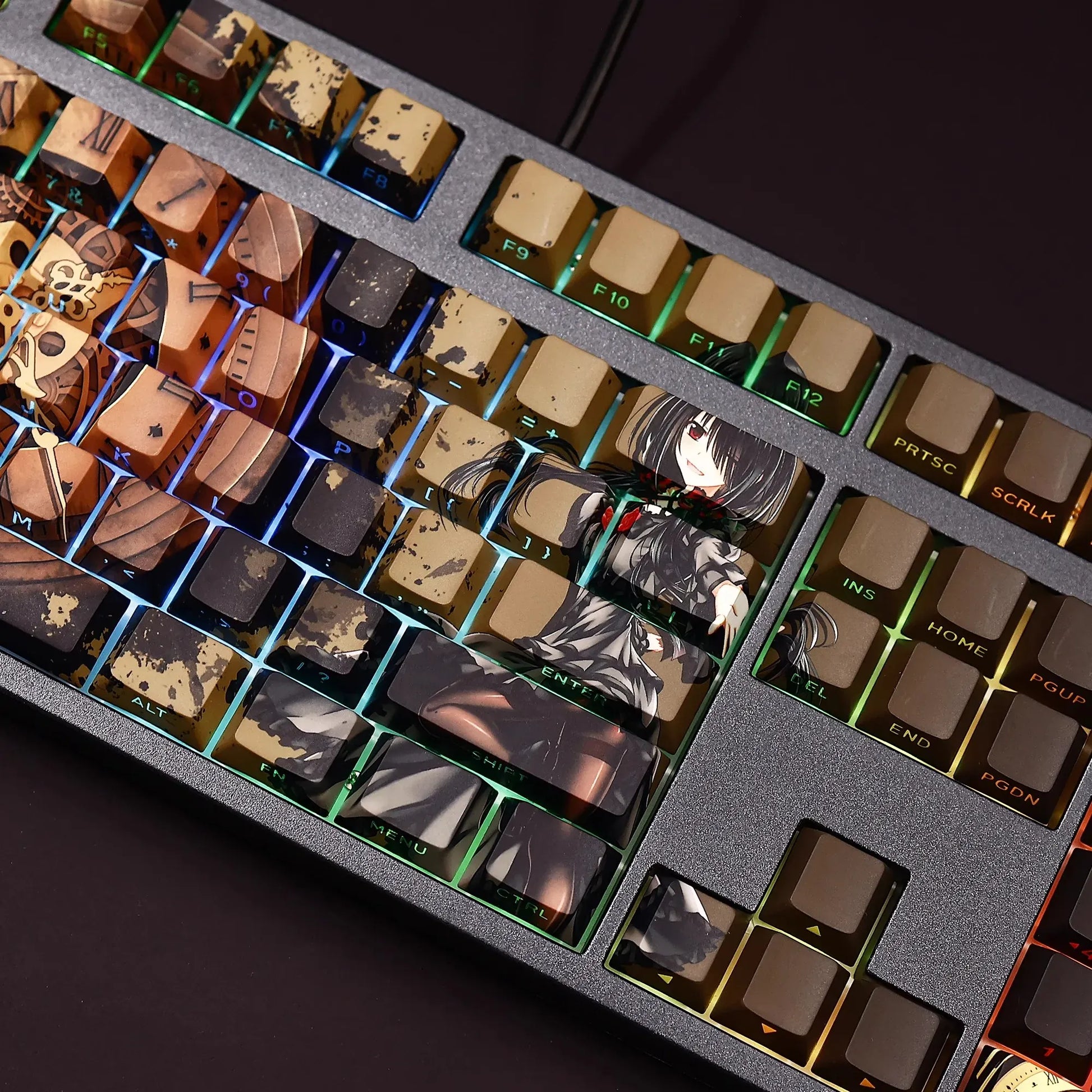 My Anime Keycaps Complete Set Date A Live: Kurumi Tokisaki Brown Backlit Keycap Set