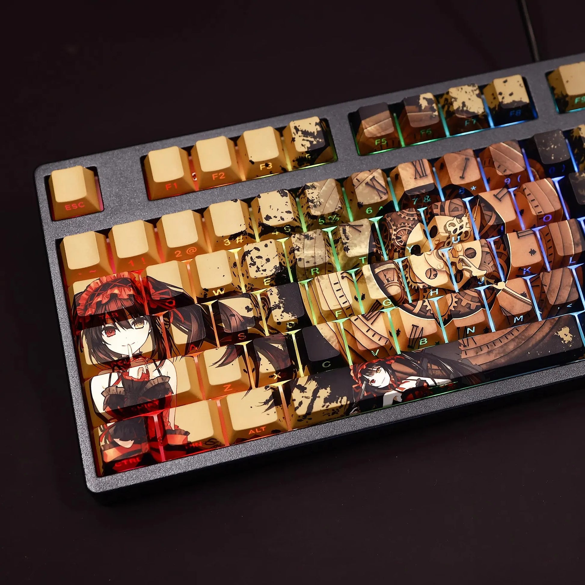 My Anime Keycaps Complete Set Date A Live: Kurumi Tokisaki Brown Backlit Keycap Set