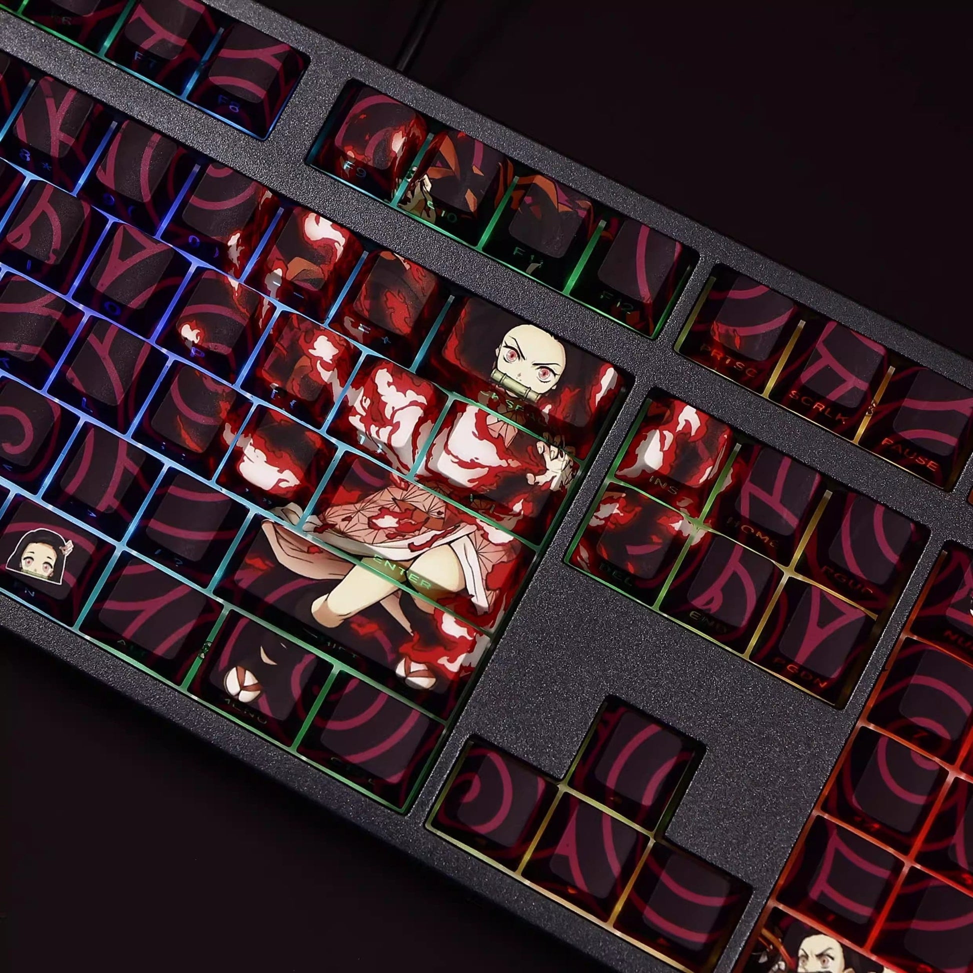 My Anime Keycaps Complete Set Demon Slayer: Nezuko Kamado Black Backlit Keycap Set