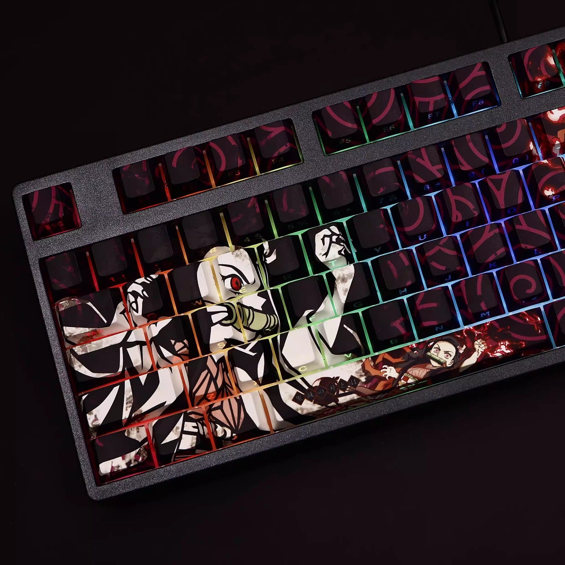 My Anime Keycaps Complete Set Demon Slayer: Nezuko Kamado Black Backlit Keycap Set