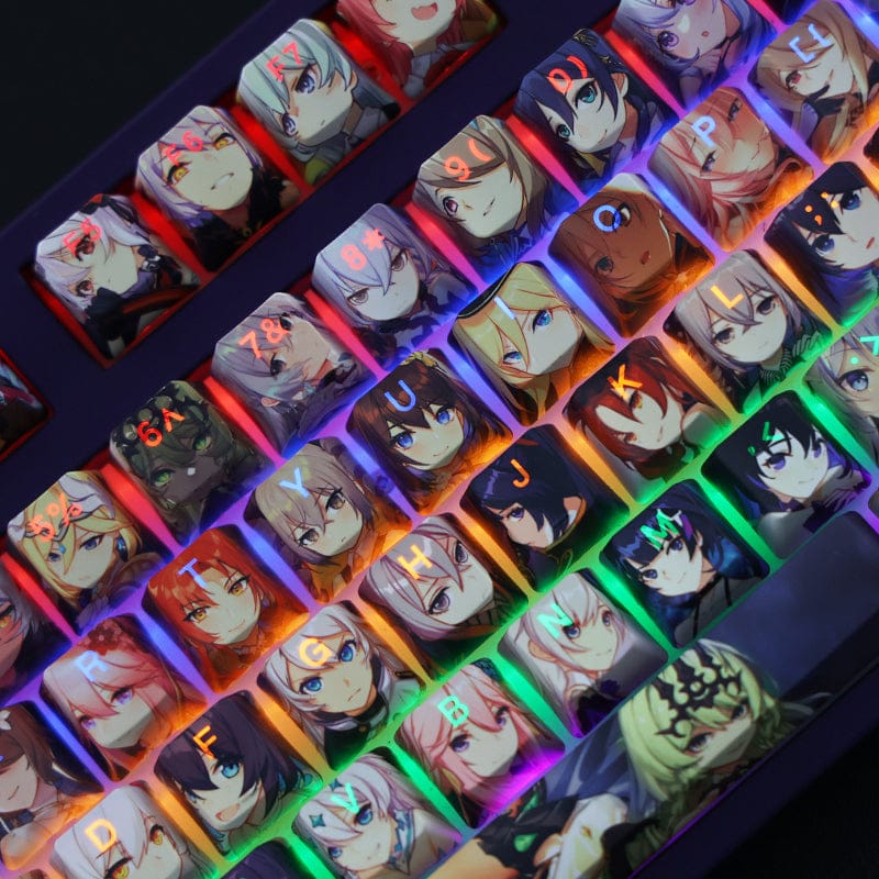 My Anime Keycaps Complete Set Honkai: Female Backlit Keycap Set