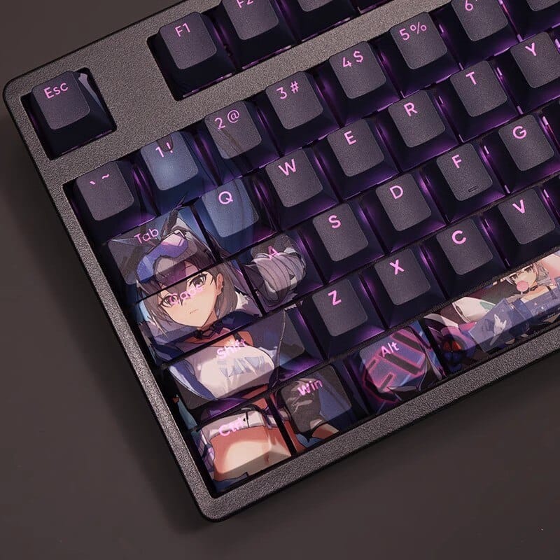 My Anime Keycaps Complete Set Honkai: Silver Wolf Black Backlit Keycap Set