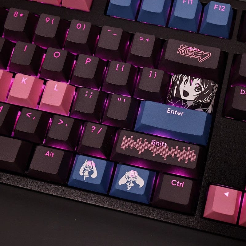 My Anime Keycaps Complete Set Project SEKAI: Hatsune Miku Black Backlit Keycap Set
