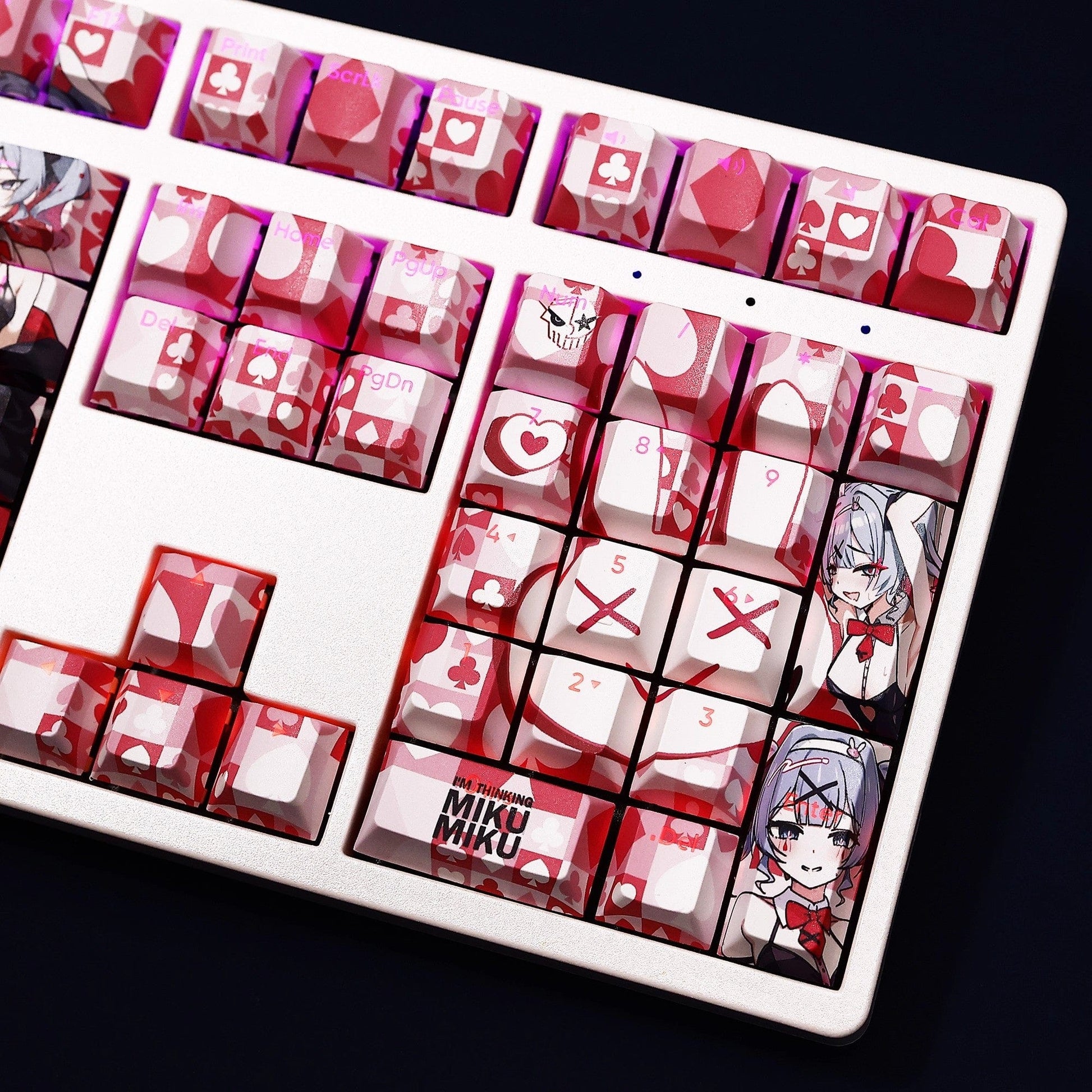 My Anime Keycaps Complete Set Project SEKAI: Hatsune Miku Red Backlit Keycap Set