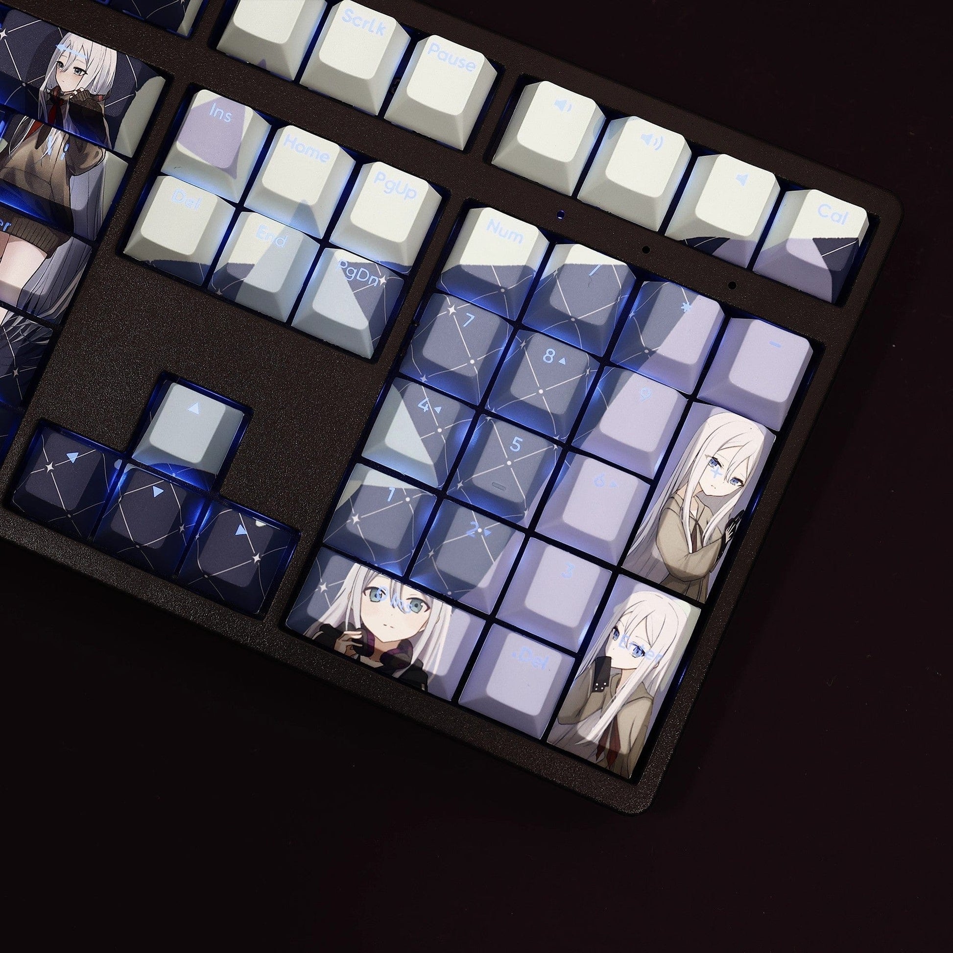 My Anime Keycaps Complete Set Project SEKAI: Yoisaki Kanade Blue Backlit Keycap Set