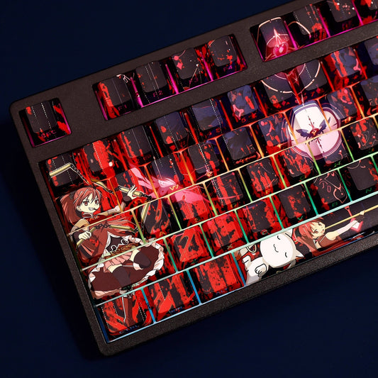 My Anime Keycaps Complete Set Puella Magi Madoka Magica: Kyoko Sakura Backlit Keycap Set