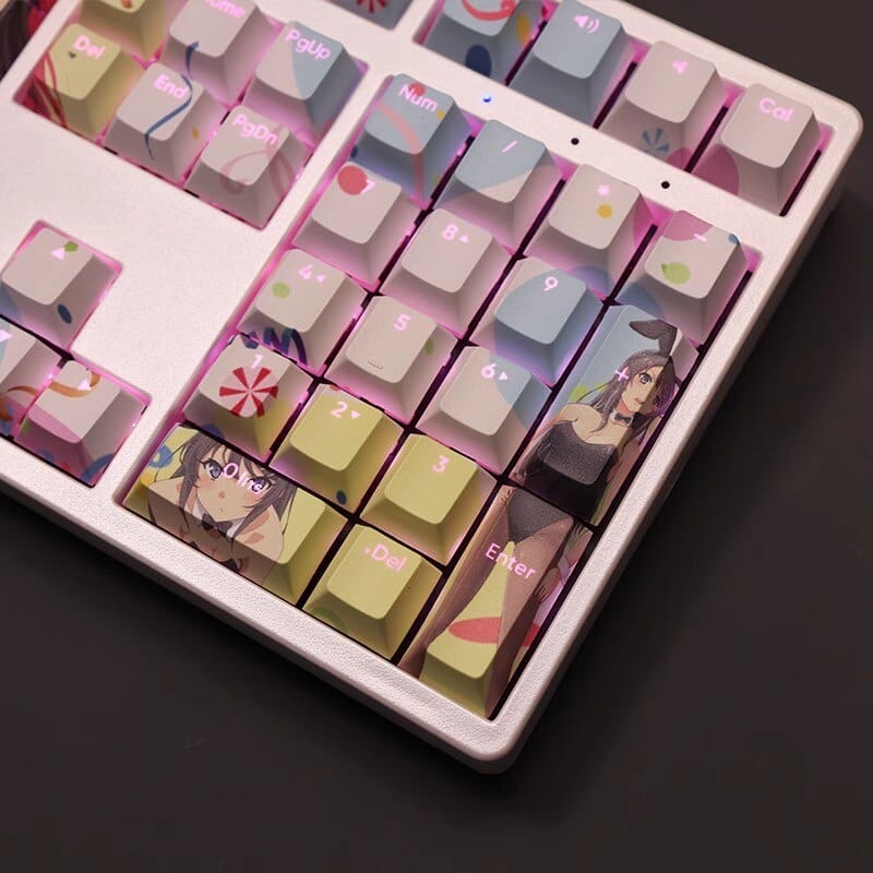 My Anime Keycaps Complete Set Rascal Does Not Dream: Mai Sakurajima Backlit Keycap Set