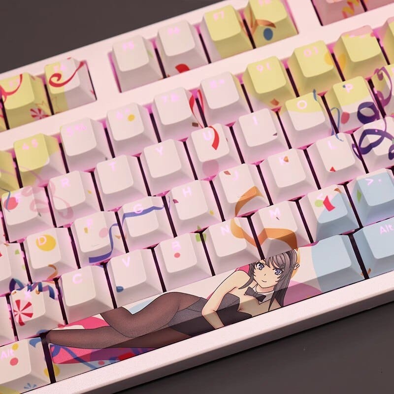 My Anime Keycaps Complete Set Rascal Does Not Dream: Mai Sakurajima Backlit Keycap Set