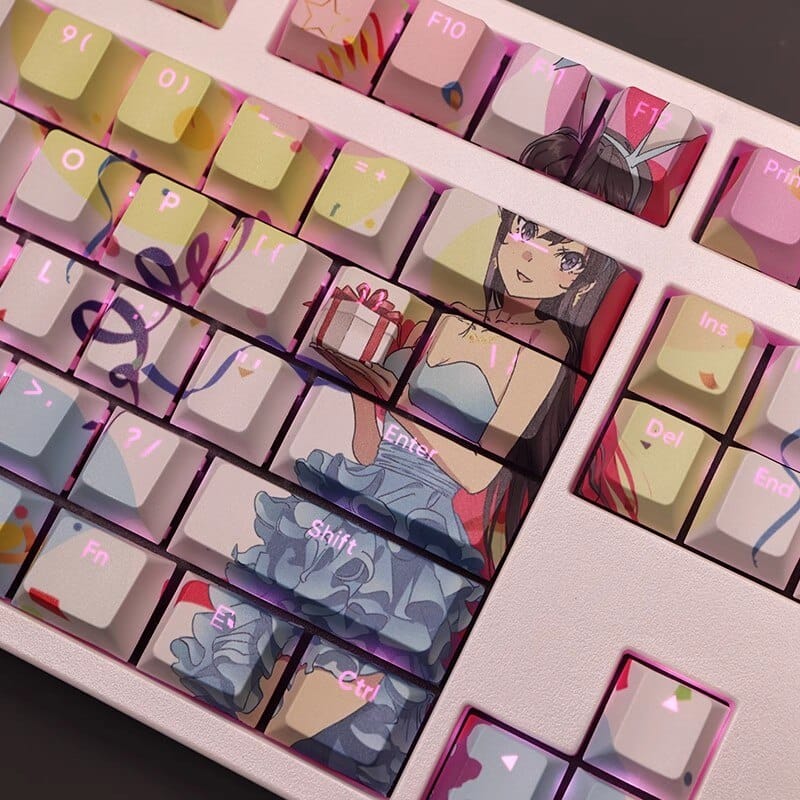 My Anime Keycaps Complete Set Rascal Does Not Dream: Mai Sakurajima Backlit Keycap Set