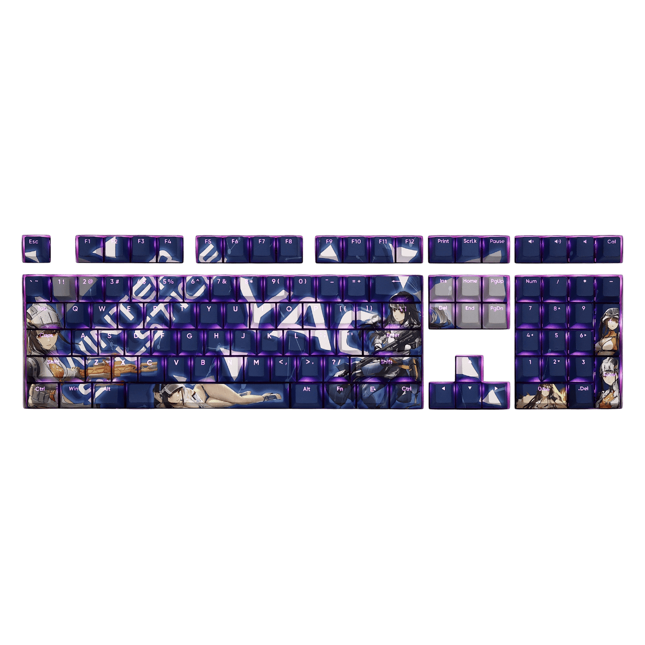 My Anime Keycaps Complete Set Snowbreak: Containment Zone: Yao Backlit Keycap Set