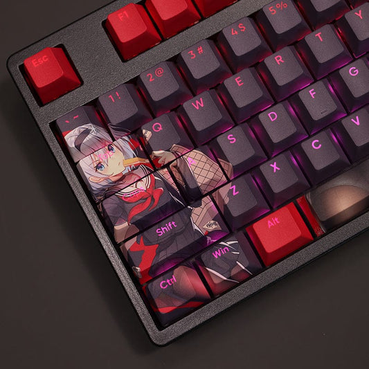 My Anime Keycaps Complete Set The Ryuo's Work Is Never Done!: Ginko Sora Backlit Keycap Set