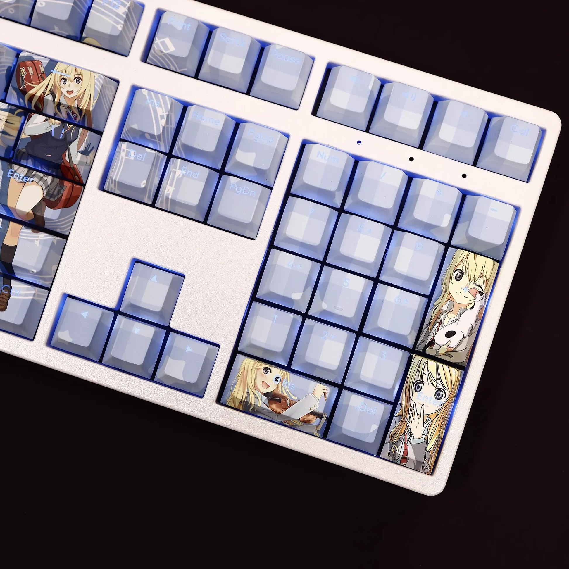 My Anime Keycaps Complete Set Your Lie in April: Kaori Miyazono Backlit Keycap Set