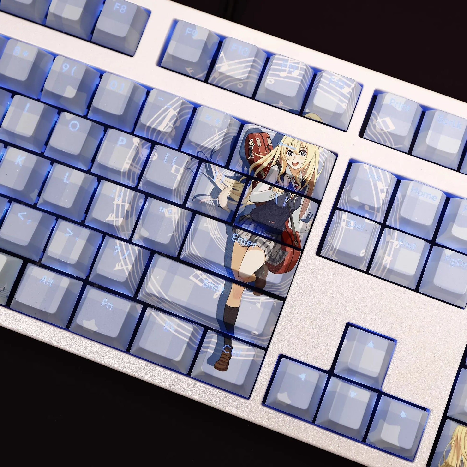 My Anime Keycaps Complete Set Your Lie in April: Kaori Miyazono Backlit Keycap Set