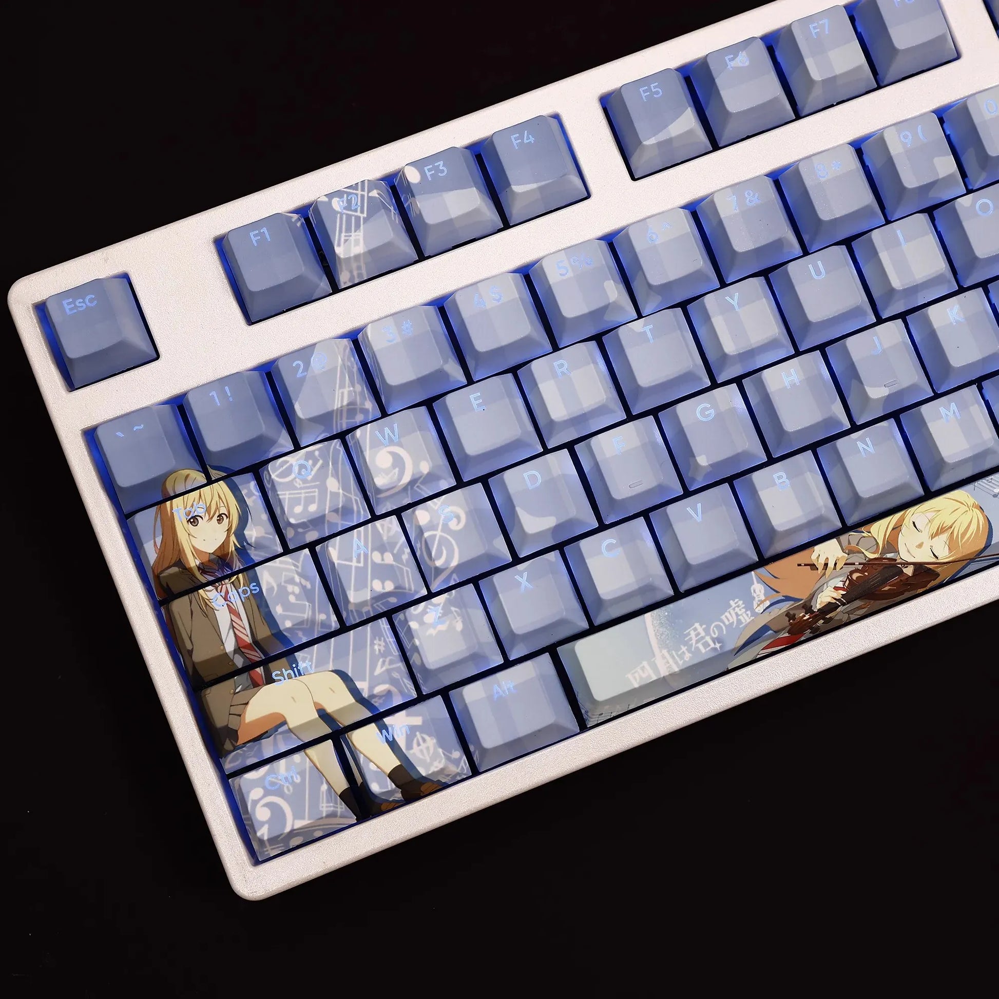 My Anime Keycaps Complete Set Your Lie in April: Kaori Miyazono Backlit Keycap Set