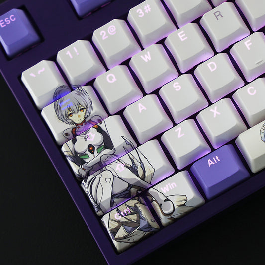 Evangelion: Rei Ayanami Backlit Purple Keycap Set