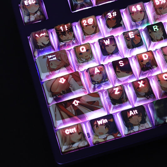 Genshin Impact: Female Characters Backlit Keycap Set