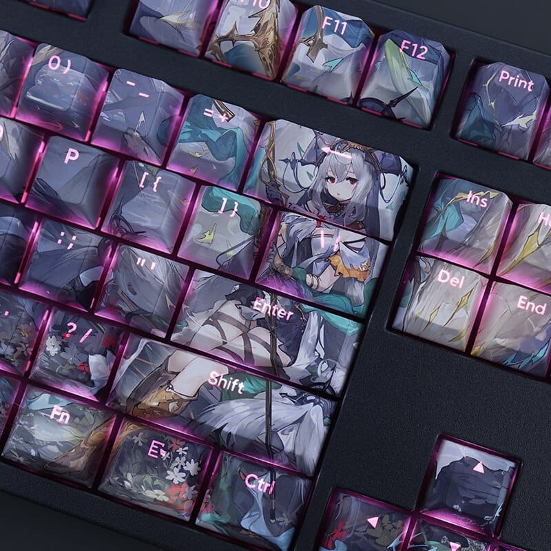 My Anime Keycaps Complete Set Arknights: Skadi Backlit Purple Keycap Set