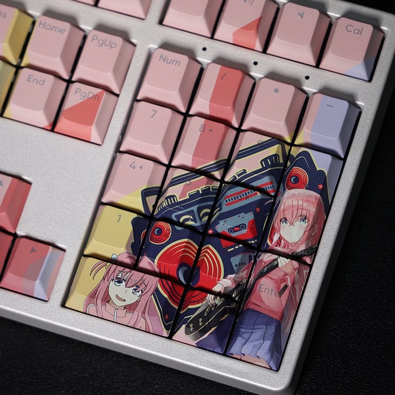 My Anime Keycaps Complete Set Bocchi The Rock!: Hitori Goto Pink Backlit Keycap Set