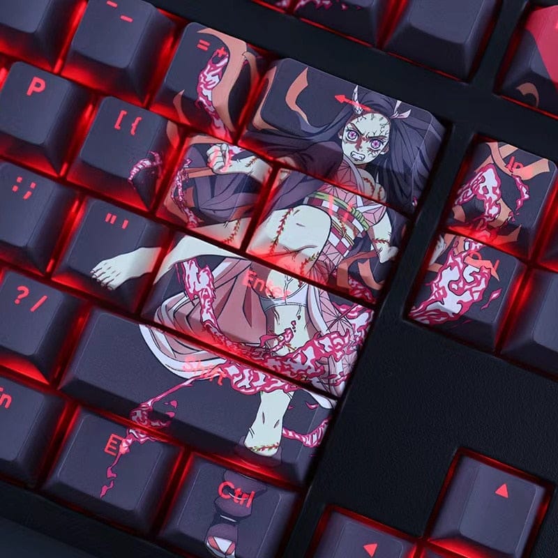 My Anime Keycaps Complete Set Demon Slayer: Nezuko Kamado Backlit Black Keycap Set