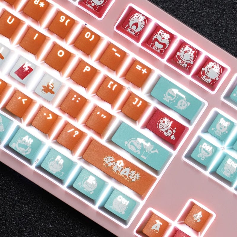 My Anime Keycaps Complete Set Doraemon: Orange Backlit Keycap Set