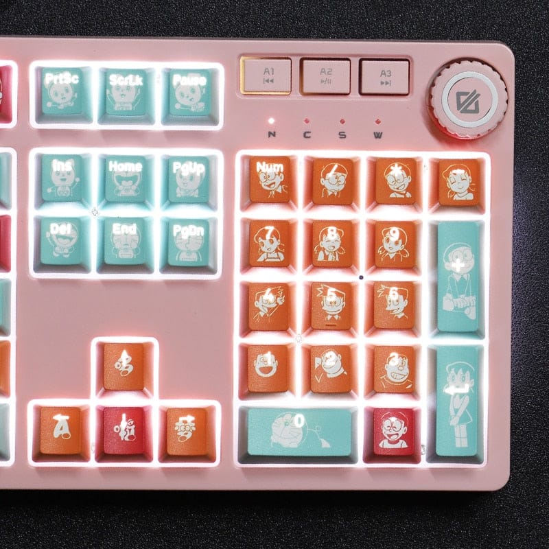 My Anime Keycaps Complete Set Doraemon: Orange Backlit Keycap Set