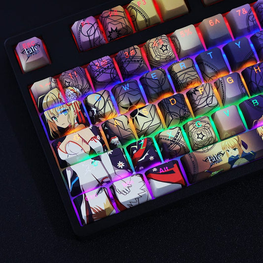 My Anime Keycaps Complete Set Fate: Saber Backlit OEM Keycap Set