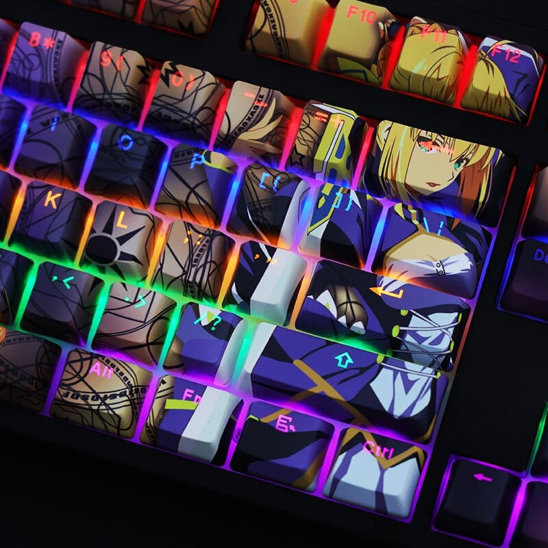 My Anime Keycaps Complete Set Fate: Saber Backlit OEM Keycap Set