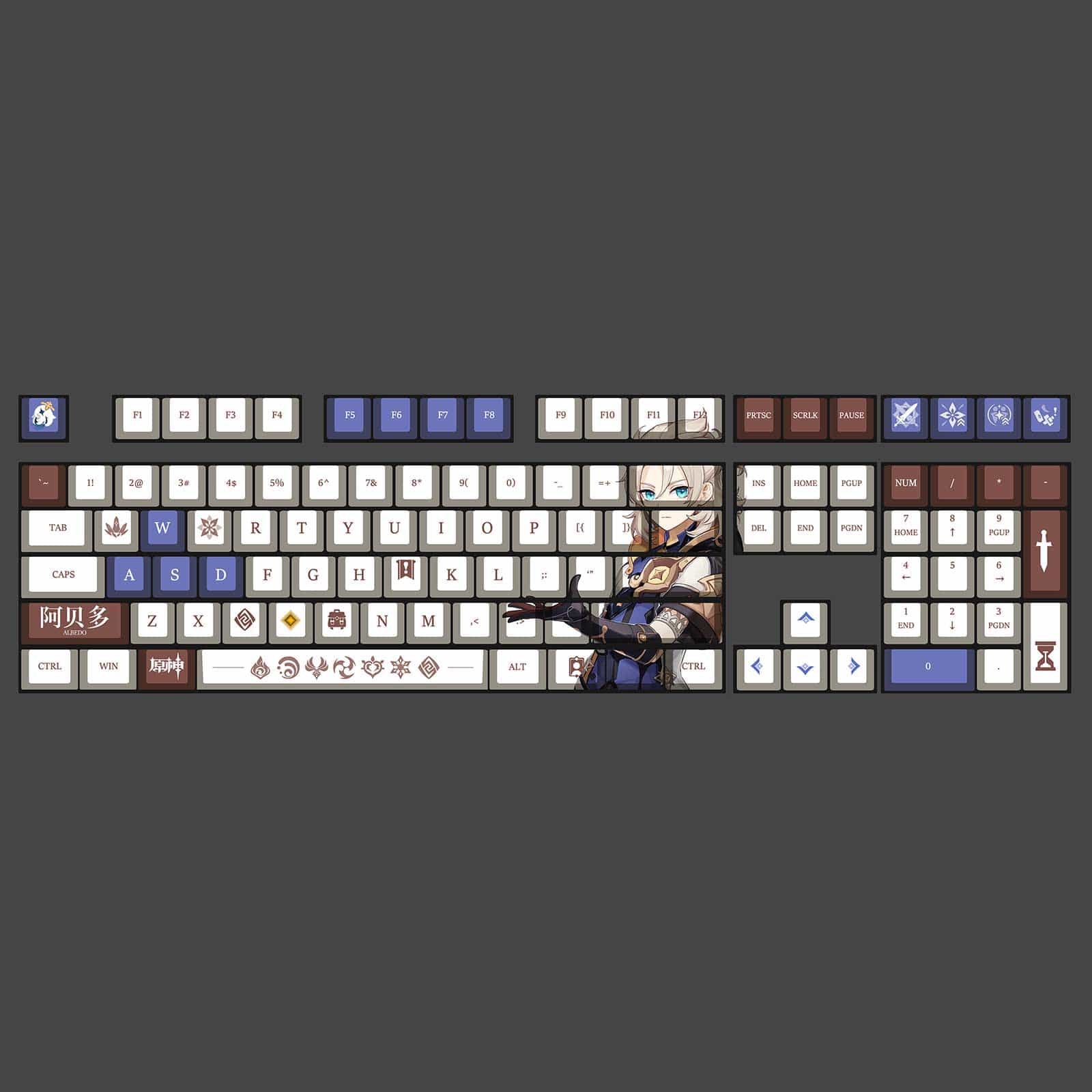 My Anime Keycaps Complete Set Genshin Impact: Albedo OEM Keycap Set