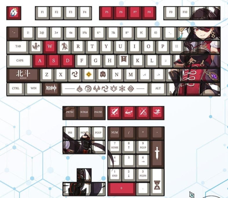 My Anime Keycaps Complete Set Genshin Impact: Beidou OEM Keycap Set