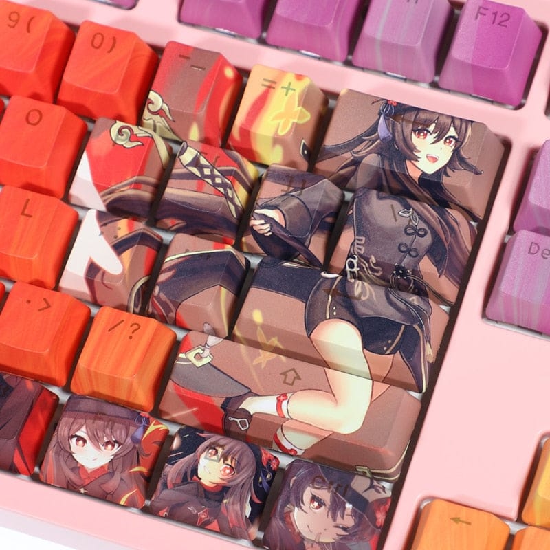 My Anime Keycaps Complete Set Genshin Impact: Hu Tao Backlit Red Keycap Set