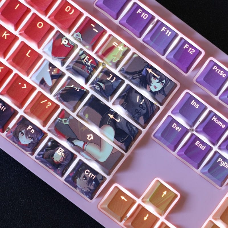 My Anime Keycaps Complete Set Genshin Impact: Hu Tao Backlit Red Keycap Set