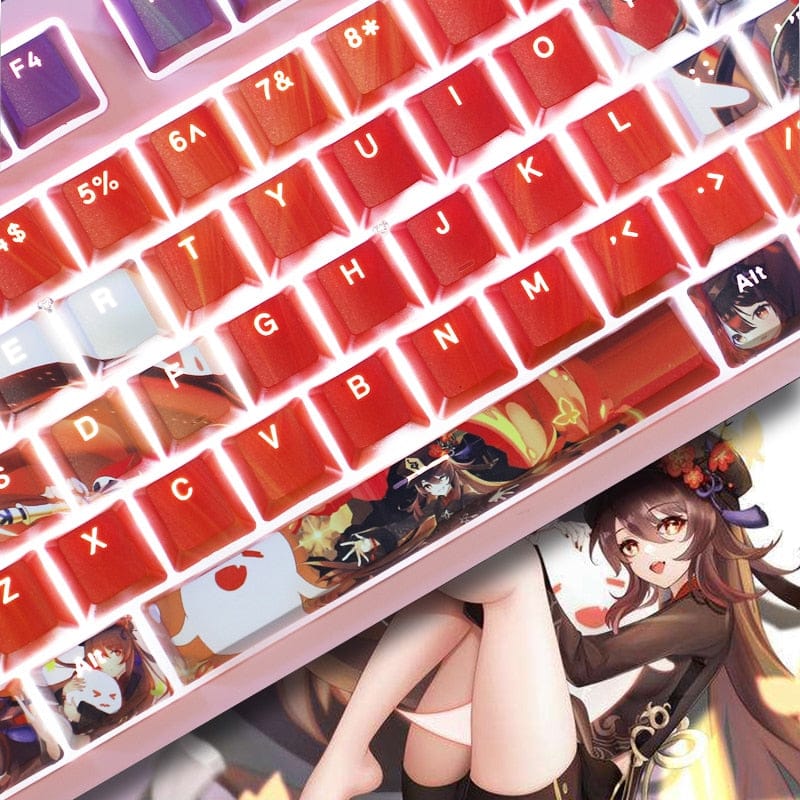 My Anime Keycaps Complete Set Genshin Impact: Hu Tao Backlit Red Keycap Set