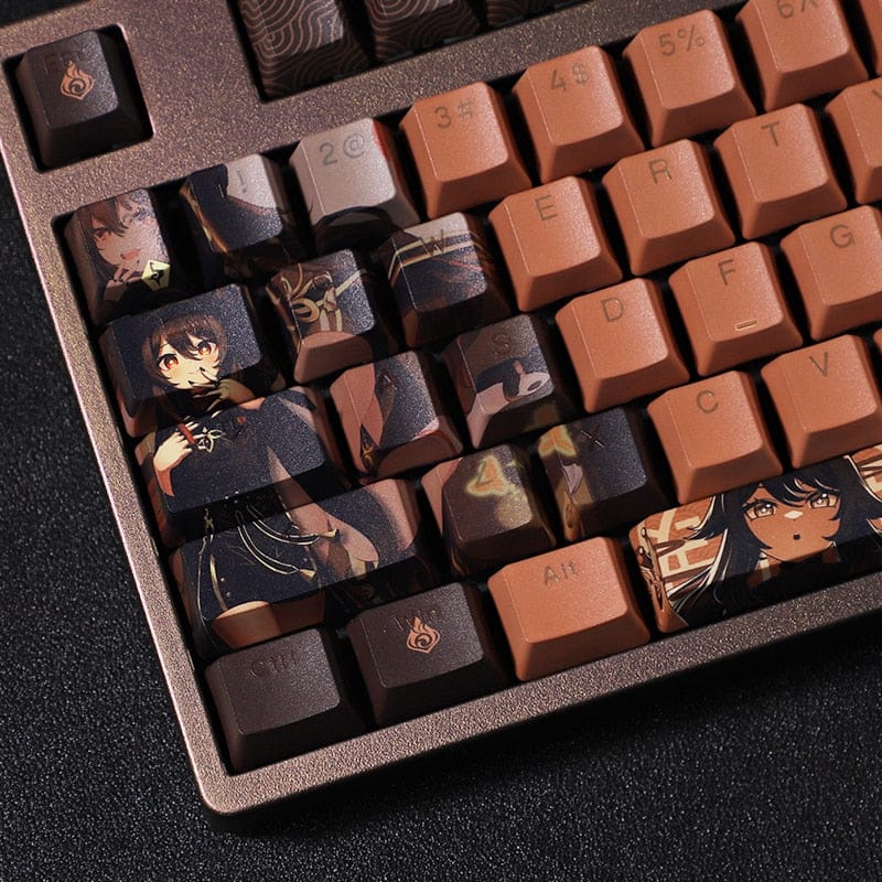 My Anime Keycaps Complete Set Genshin Impact: Hu Tao Brown Backlit Keycap Set