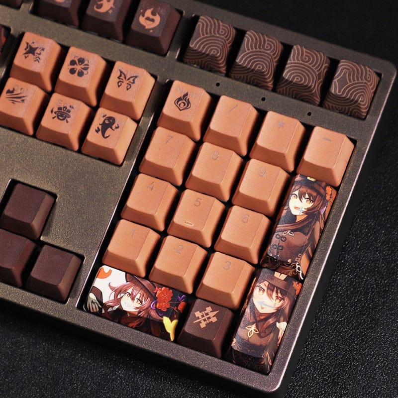 My Anime Keycaps Complete Set Genshin Impact: Hu Tao Brown Backlit Keycap Set